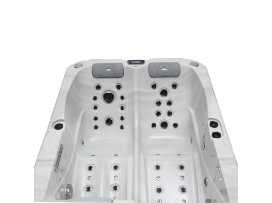 Vente Unique Spa 2 Places Allongées Archipel® GT2 PRO MAX BLANC MARBRE LED - Spa Thérapeutique Balboa 210x148