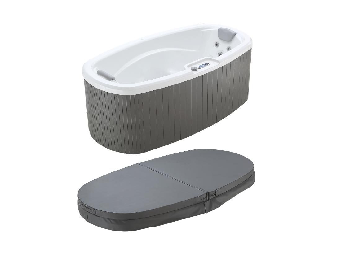 Vente Unique SPA 2 Places Blanc Perlé Avec Bâche - 14 Jets - L210 X P110 X H74 Cm - Système BALBOA - SAMOA IV