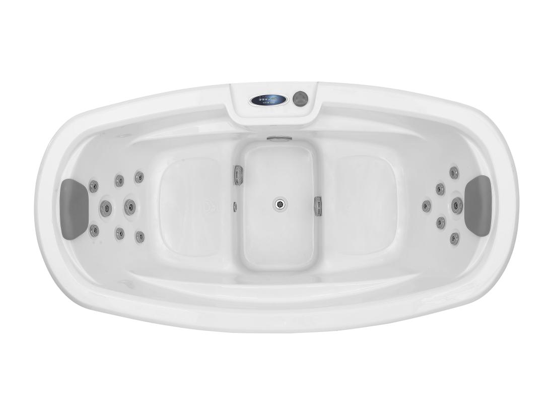 vente unique SPA 2 places blanc perlé avec bâche - 14 jets - L210 x P110 x H74 cm - Système BALBOA - SAMOA IV