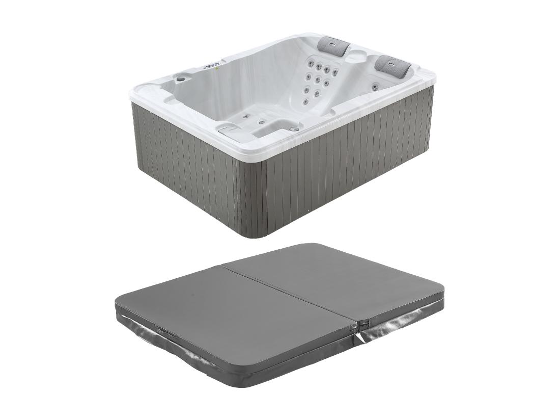 Vente Unique SPA 3 Places Blanc Perlé Avec Bâche - 35 Jets - L210 X P158 X H73 Cm - Système BALBOA - MAUPITI III