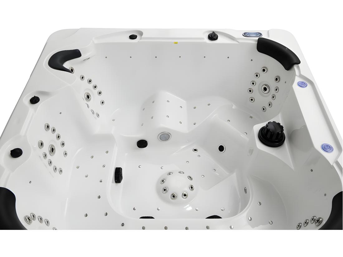 Vente Unique Spa 6 Places Blanc Avec Accessoires - Gamme Prestige COMINO - 128 Jets - L220 X P220 X H97cm - Système Balboa