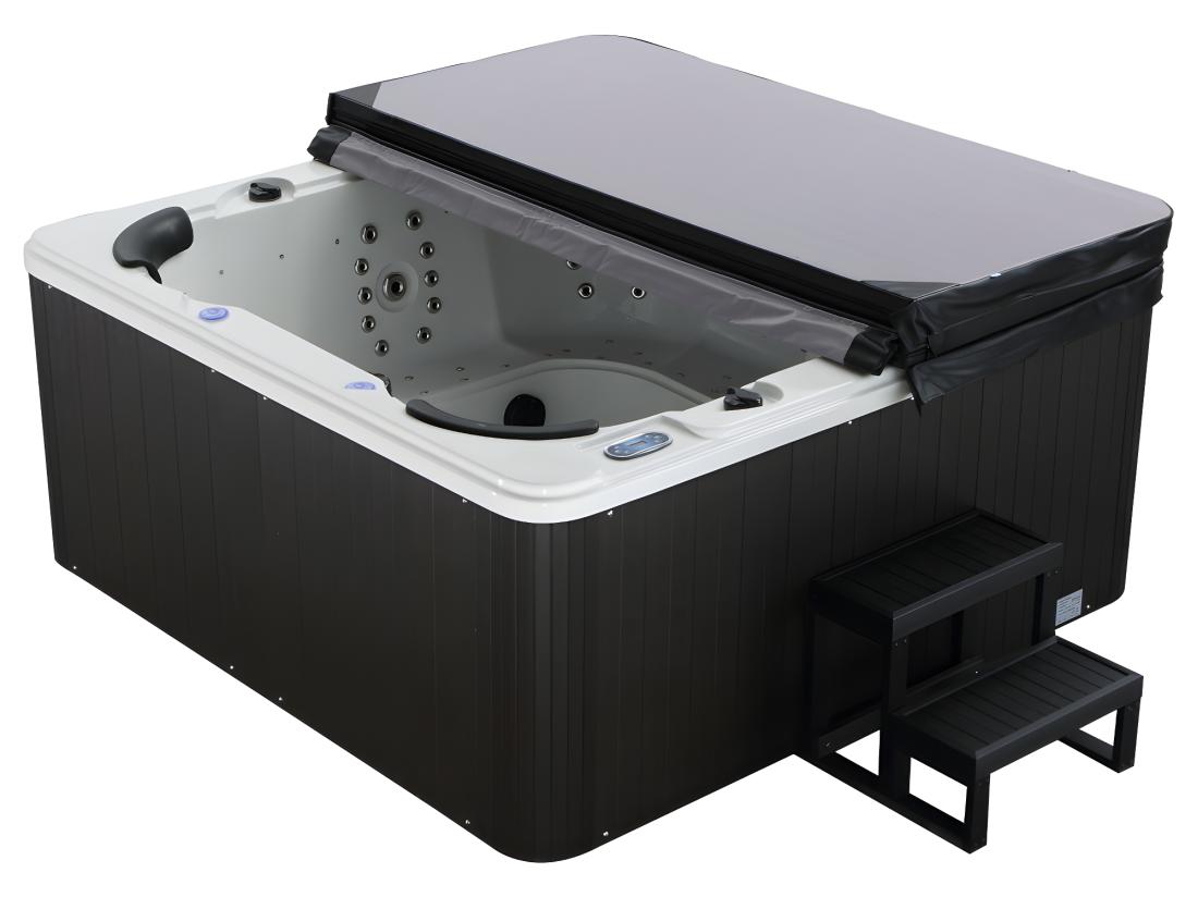 Vente Unique Spa 6 Places Blanc Avec Accessoires - Gamme Prestige COMINO - 128 Jets - L220 X P220 X H97cm - Système Balboa