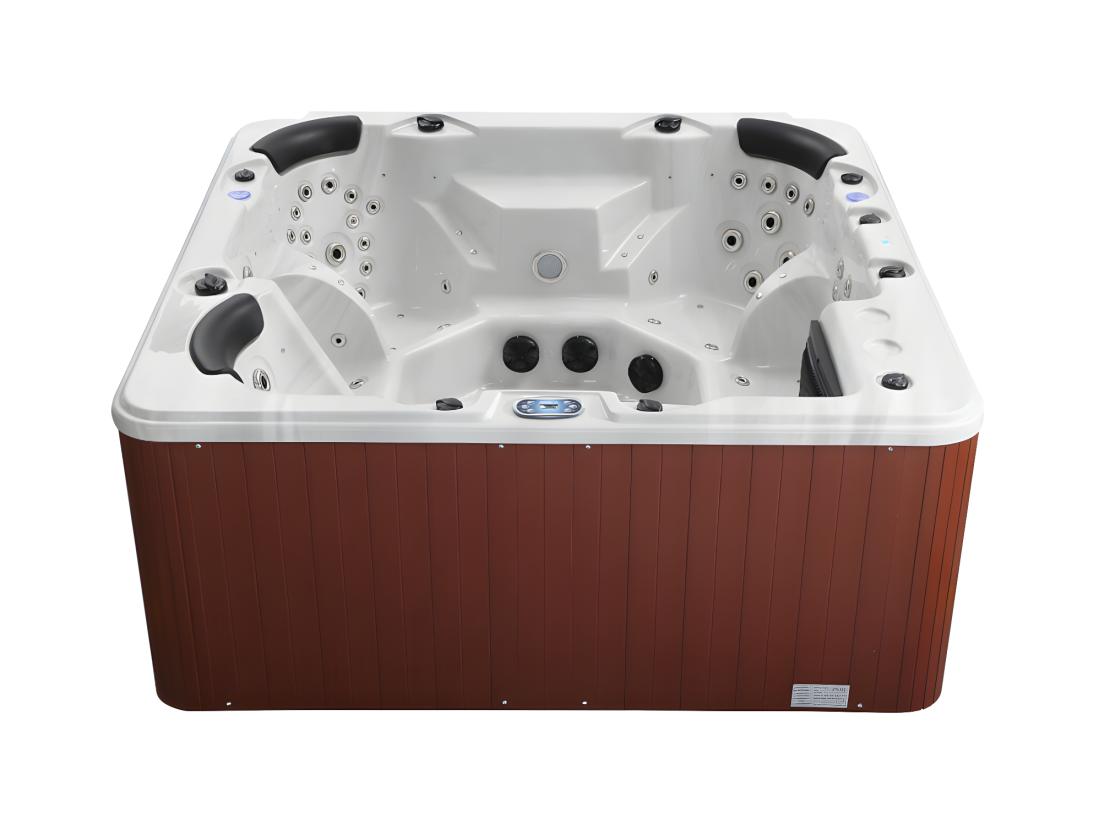 Vente Unique SPA 6 Places Blanc Avec Accessoires - Gamme Prestige ULYSSE IV - 132 Jets - L220 X L220 X H97 Cm - Système Balboa
