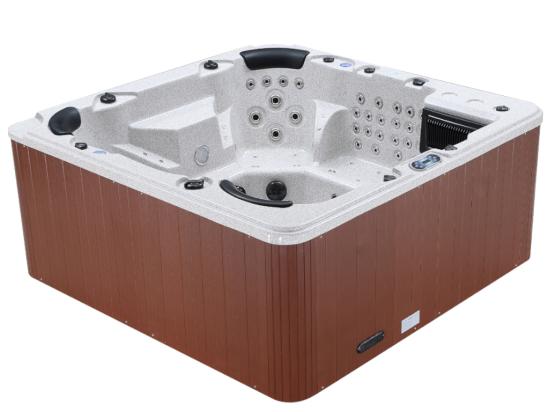 Vente Unique SPA 6 Places Gris Granité Avec Accessoires - Gamme Prestige ULYSSE IV - 132 Jets - L220 X L220 X H97 Cm - Système Balboa