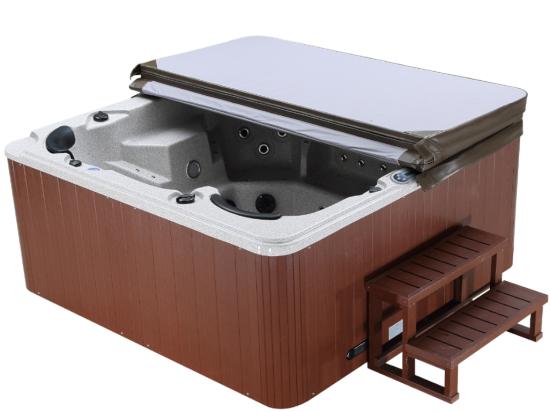 Vente Unique SPA 6 Places Gris Granité Avec Accessoires - Gamme Prestige ULYSSE IV - 132 Jets - L220 X L220 X H97 Cm - Système Balboa