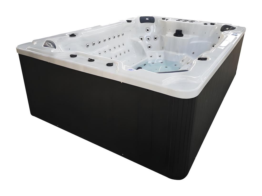 Vente Unique SPA 8 Places Blanc Perlé Avec Accessoires - Gamme Prestige CYRIUS IV - 133 Jets - L320 X P220 X H97 Cm - Système Balboa