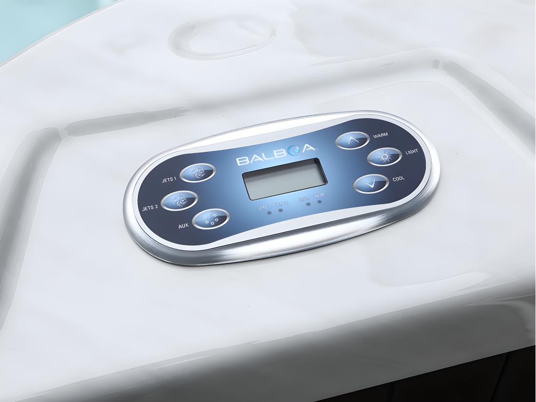 Vente Unique SPA 8 Places Blanc Perlé Avec Accessoires - Gamme Prestige CYRIUS IV - 133 Jets - L320 X P220 X H97 Cm - Système Balboa