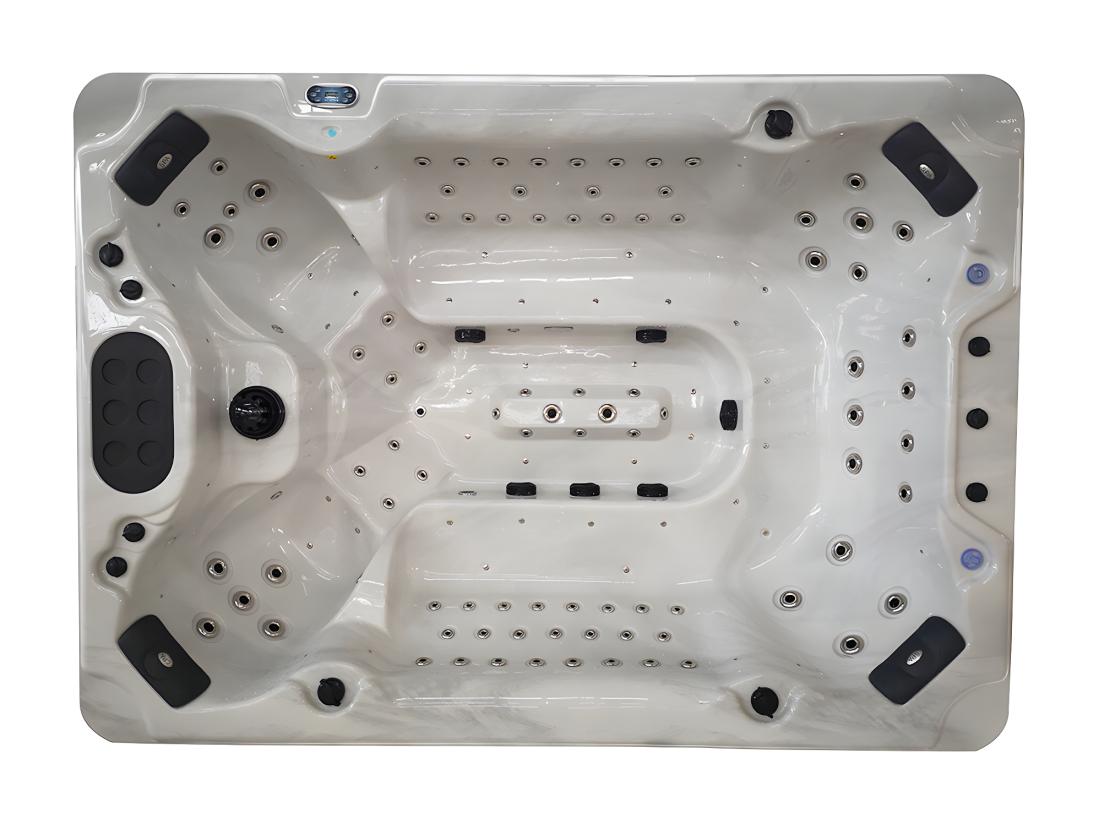 vente unique SPA 8 places blanc perlé avec accessoires - Gamme Prestige CYRIUS IV - 133 jets - L320 x P220 x H97 cm - système Balboa