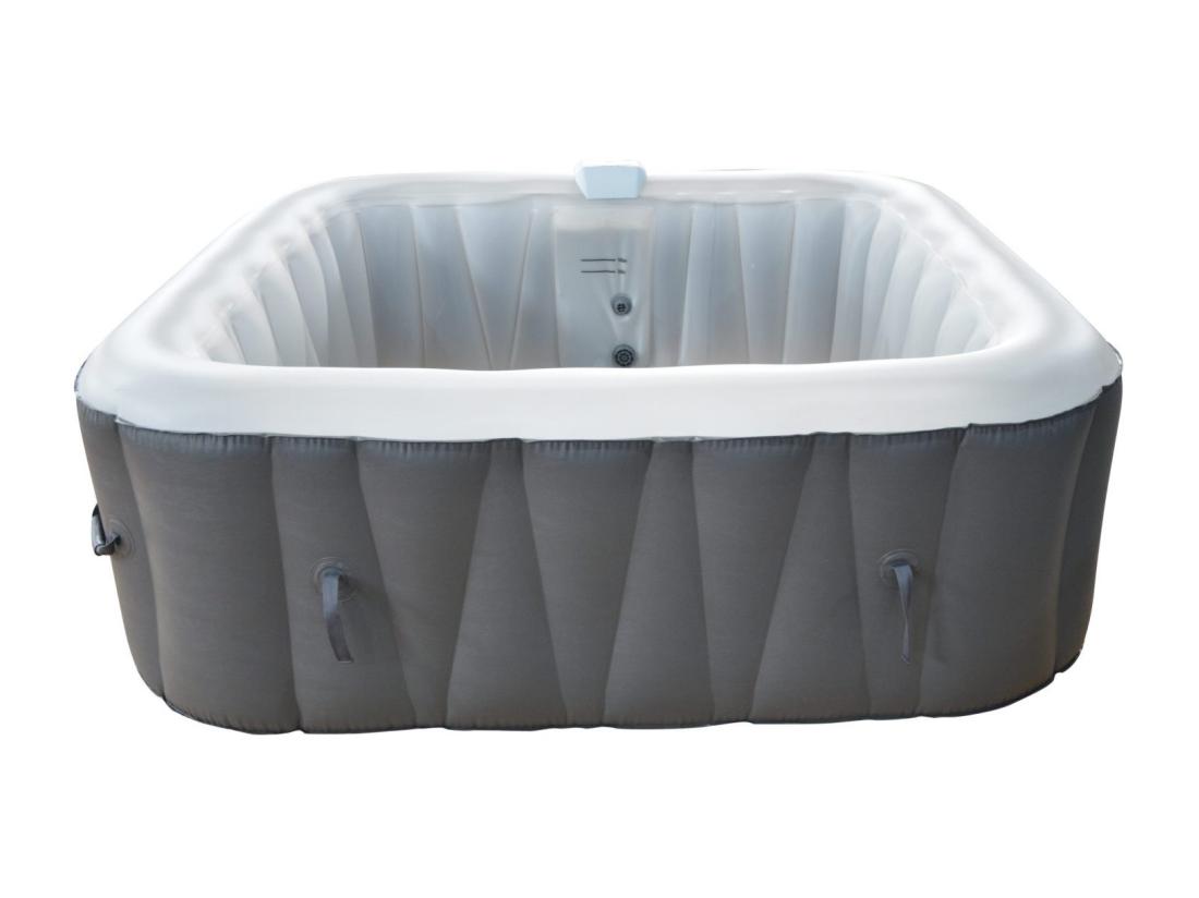 Vente Unique Spa Gonflable 4 Places Carré - Sunspa - Bandeau LED Inclus - Dimensions : 155 X 155 Cm