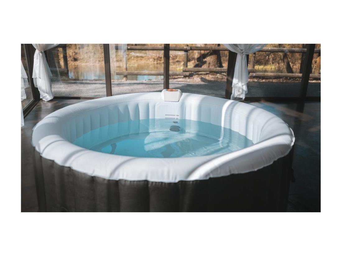 Vente Unique Spa Gonflable 6 Places Rond - Ospazia - Diamètre : 208 Cm - Filtre Et Bâche Inclus