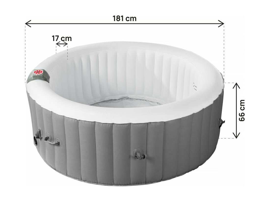 Vente Unique Spa Gonflable En PVC "Rio" - 4 Places - Gris/Blanc