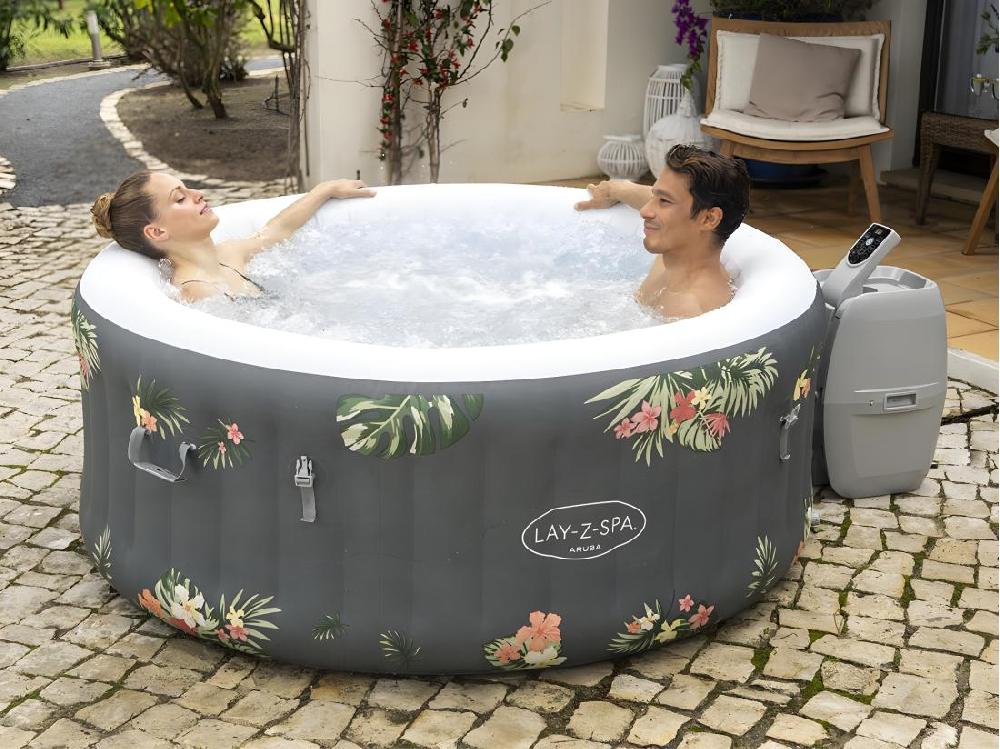 Vente Unique Spa Gonflable Lay-Z-Spa Aruba Rond Airjet 2/3 Places - Bestway