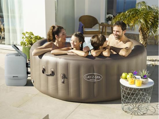 vente unique Spa gonflable Lay-Z-Spa Dominica rond Hydrojet 4/6 places - Bestway