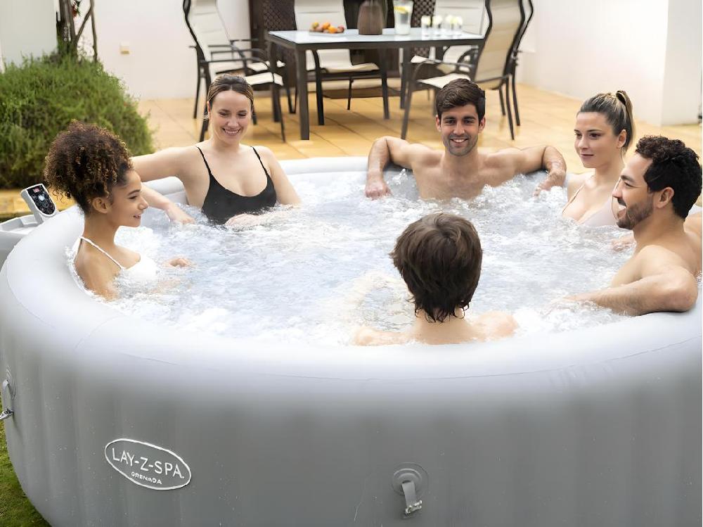Vente Unique Spa Gonflable Lay-Z-Spa Grenada Rond Airjet 6/8 Places - Bestway