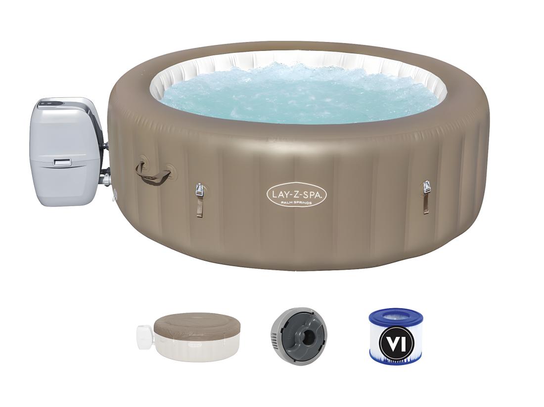 vente unique Spa gonflable Lay-Z-Spa Palm Springs rond Airjet 4/6 places - Bestway