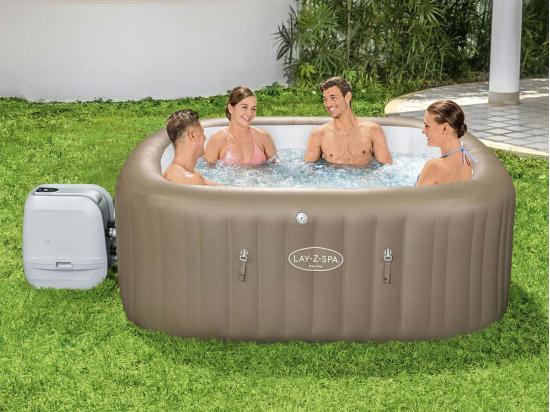 Vente Unique Spa Gonflable Lay-Z-Spa Palma Carré Hydrojet Pro 5/7 Places - Bestway