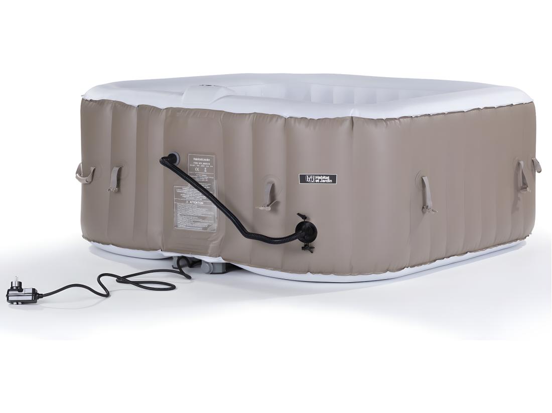 Vente Unique Spa Gonflable Monac En PVC - 6 Places - Taupe/crème