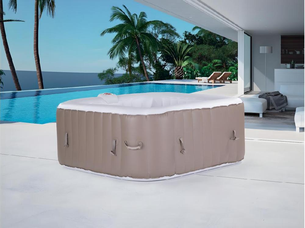 Vente Unique Spa Gonflable Monac En PVC - 6 Places - Taupe/crème