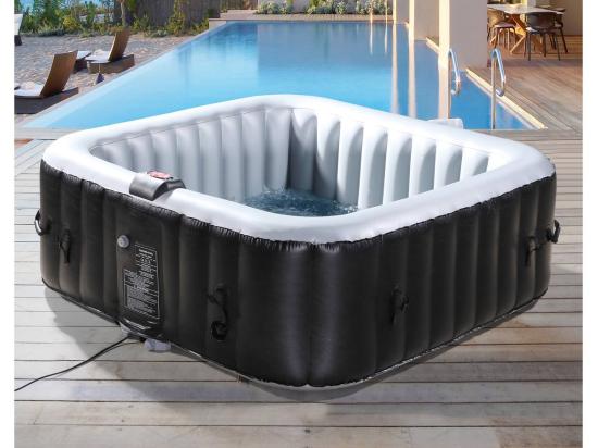 Vente Unique Spa Gonflable NICE En PVC - 6 Places - Gris/Noir