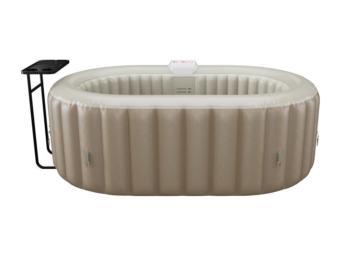 Vente Unique SPA Gonflable Ovale 2 Places - L190 X P120 X H65 Cm - 90 Buses D'air - Taupe Et Beige - B-LUCKY II