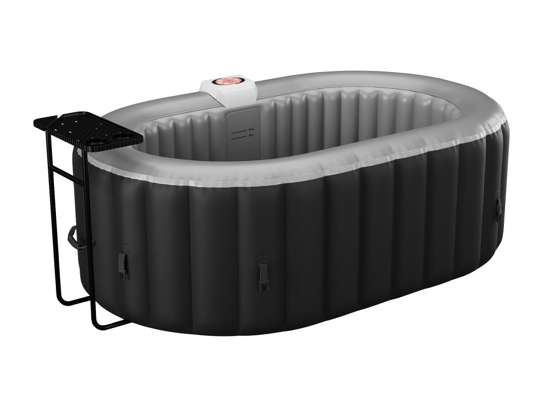 Vente Unique SPA Gonflable Ovale 2 Places - L190 X P120 X H65 Cm - 90 Buses D'air - Noir - B-LUCKY II