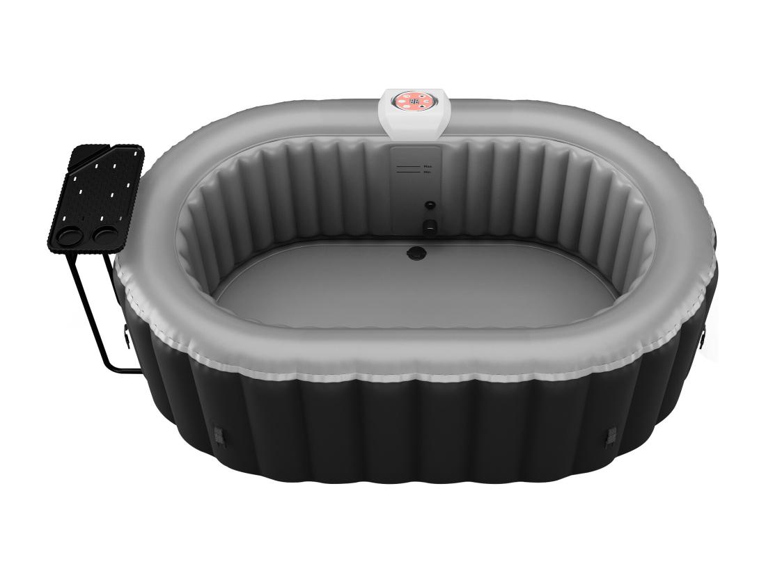 Vente Unique SPA Gonflable Ovale 2 Places - L190 X P120 X H65 Cm - 90 Buses D'air - Noir - B-LUCKY II