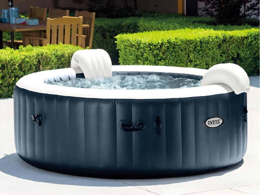 Vente Unique Spa Gonflable PureSpa Blue Navy Rond Bulles 6 Places - Intex