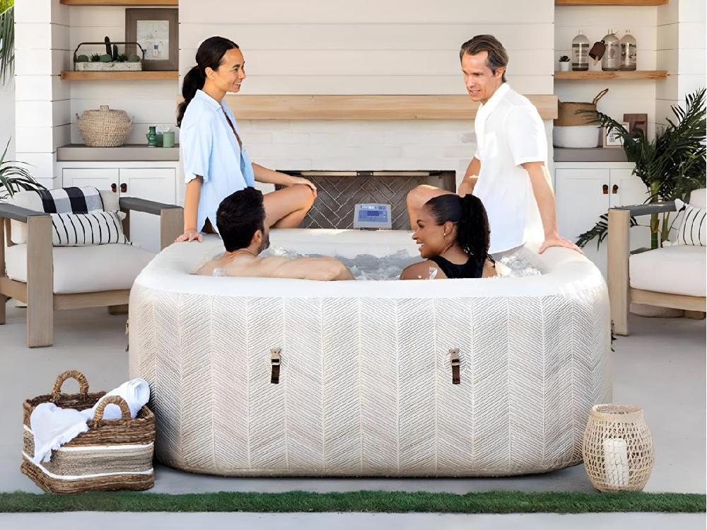 Vente Unique Spa Gonflable PureSpa Chevron Carré Bulles 4 Places - Intex