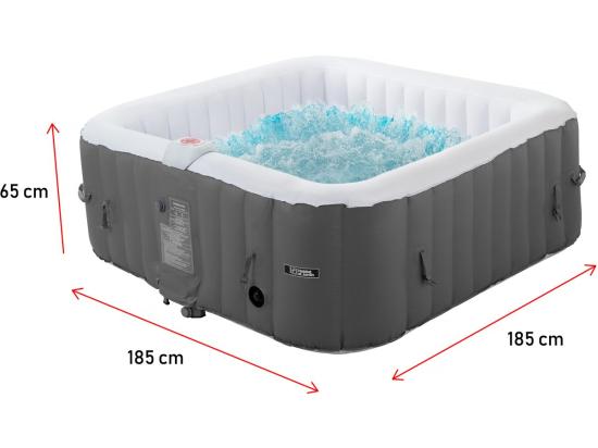 Vente Unique Spa Gonflable "RIVIERA" En PVC - 6 Places - Gris/blanc