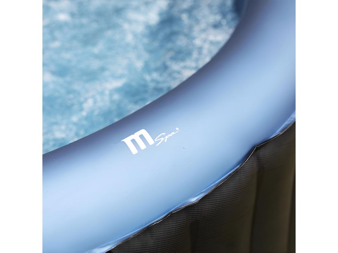 Vente Unique Spa Gonflable Rond 4 Places BERGEN Gris PVC Armé Ø180cm