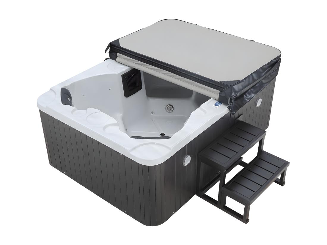 Vente Unique Spa LED "Haïti" 4 Places - Enceintes Bluetooth Intégrées - Blanc