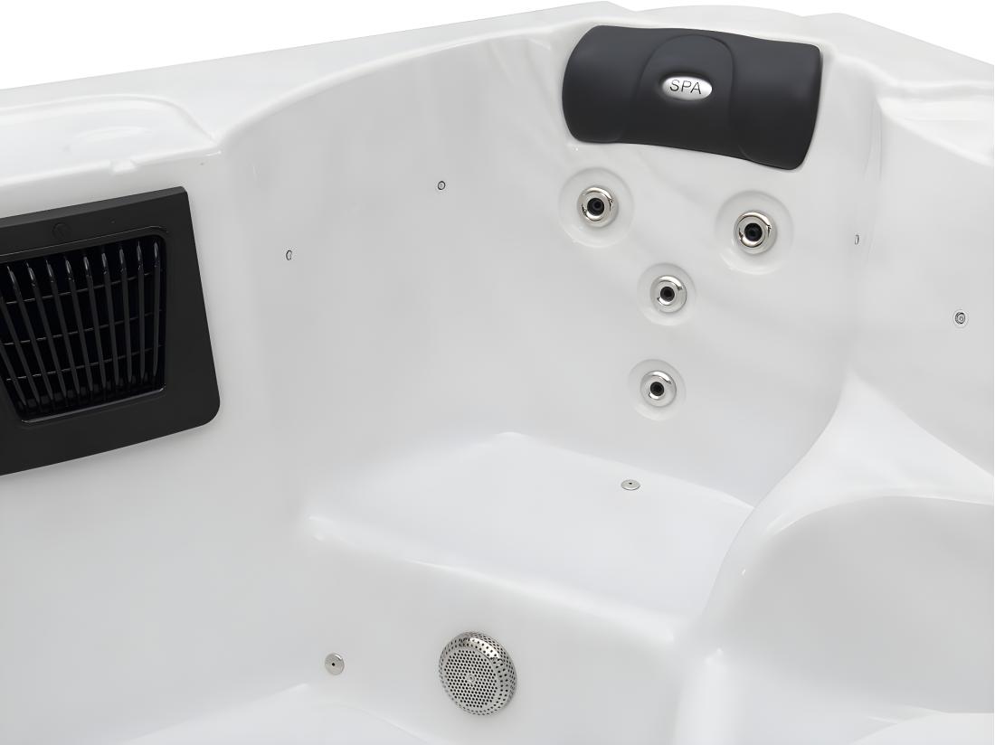 Vente Unique Spa LED "Haïti" 4 Places - Enceintes Bluetooth Intégrées - Blanc