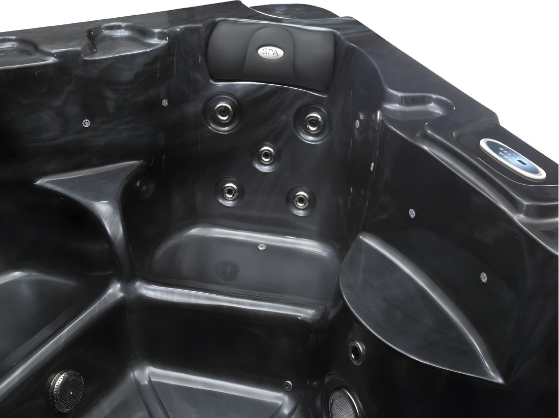 vente unique Spa LED "Haïti" 4 places - Enceintes bluetooth intégrées - Gris