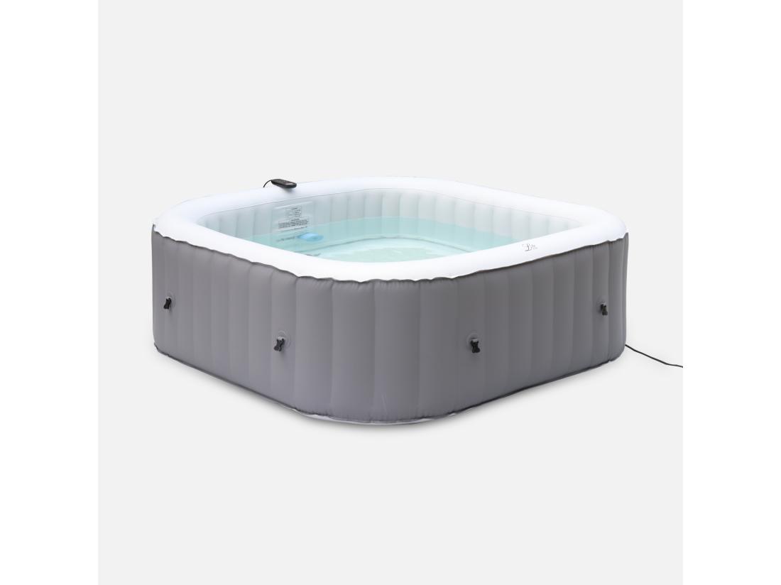Vente Unique Spa MSPA Gonflable Carré – Fjord 6 - 6 Places. Système Anti-gel Et Désinfection UVC + Bâche. 185cm. PVC. Pompe. Chauffage. Gonfleur. Filtre
