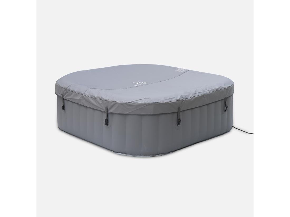Vente Unique Spa MSPA Gonflable Carré – Fjord 6 - 6 Places. Système Anti-gel Et Désinfection UVC + Bâche. 185cm. PVC. Pompe. Chauffage. Gonfleur. Filtre