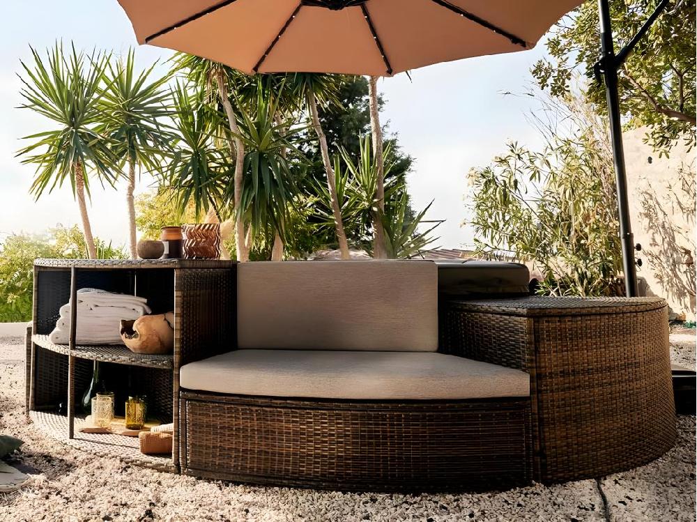 vente unique Spa portable semi-rigide Octopus octogonal Bulles 4-6 places avec mobilier - Netspa