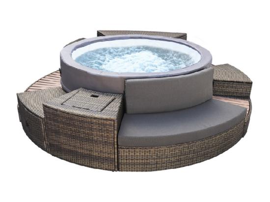 Vente Unique Spa Portable Semi-rigide Vita Premium Rond Bulles 4-6 Places Avec Mobilier - Netspa