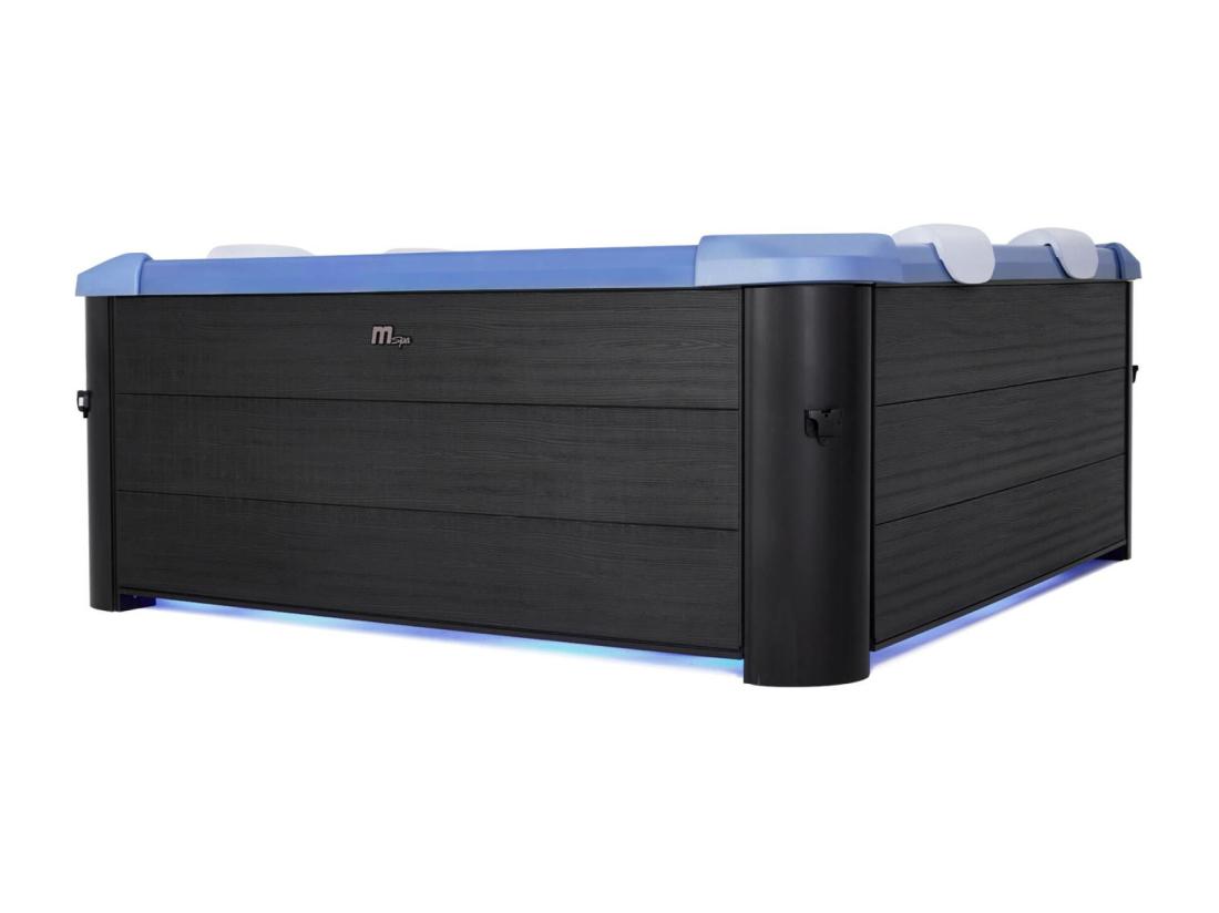 Vente Unique Spa Rigide 6 Places Hydromassages. 4 Coussins + 8 Filtres + Bâche Incluse. OSLO SAPPHIRE. L 160 X P 160 X H 65 Cm