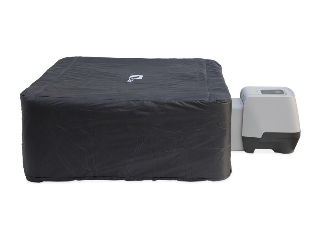 Vente Unique Spa Rigide 6 Places Hydromassages. 4 Coussins Avec Housse De Protection. OSLO AMBER. Beige. L 160 X P 160 X H 65 Cm