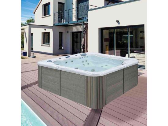 Vente Unique Spa Rigide Cuve Acrylique Et Châssis Bois ML650 (5 Places Dont 2 Allongées)