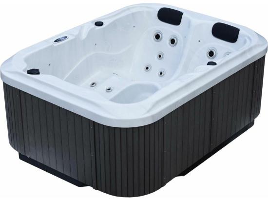vente unique Spa rigide gris et blanc marbré jets et leds Costa (3 places dont 2 allongées)