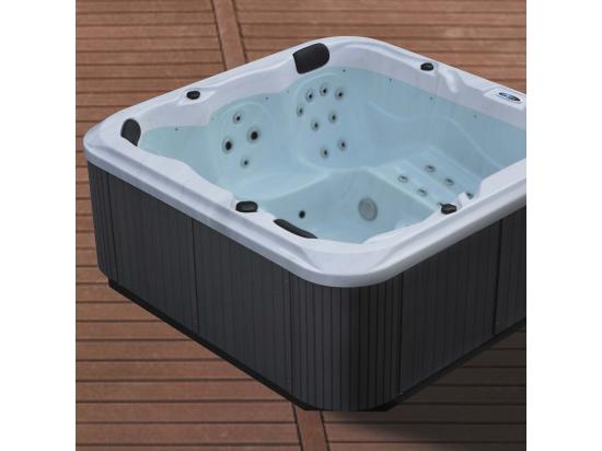 Vente Unique Spa Rigide Gris Et Blanc Marbré Jets Et Leds Ornella (5 Places Dont 2 Allongées)