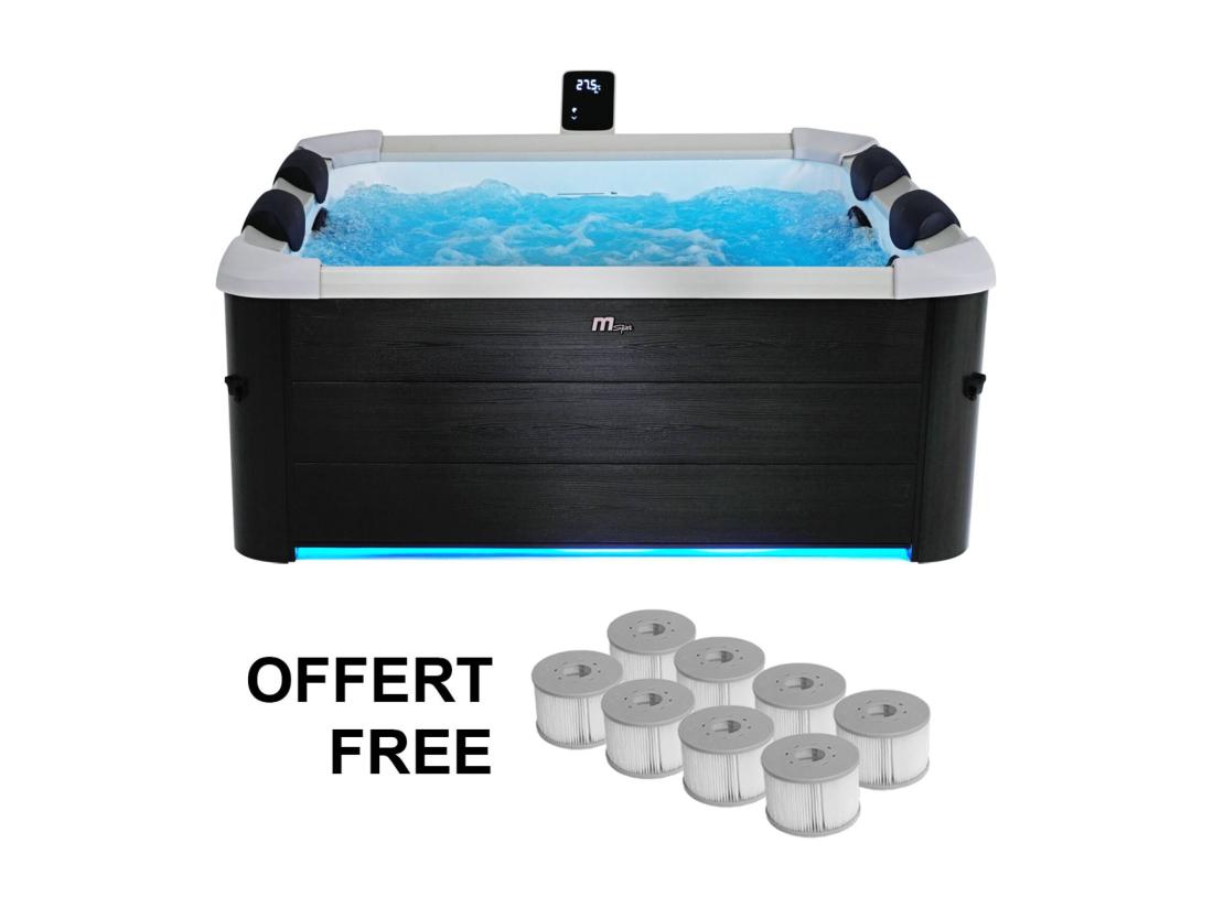 Vente Unique Spa Rigide MSPA 6 Places 4 Coussins Hydromassages. 8 Filtres Et Bâche Incluse 160 Cm X 65 Cm
