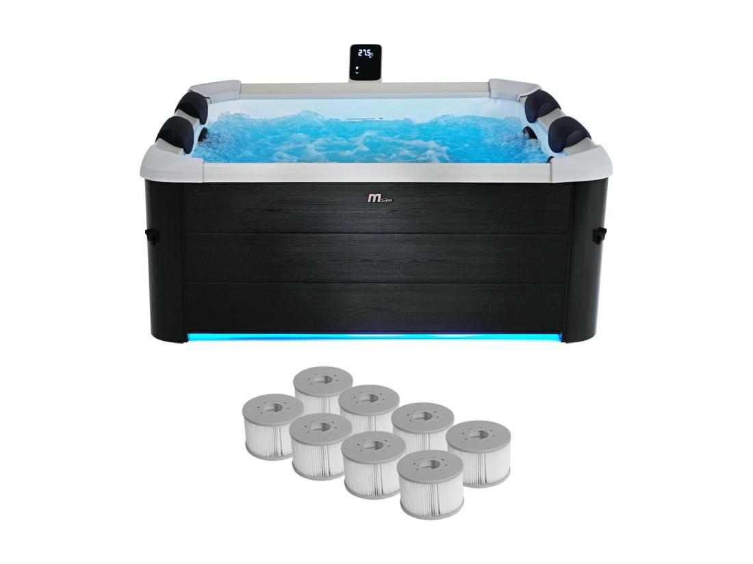 vente unique Spa rigide MSPA 6 places 4 coussins hydromassages. 8 filtres et bâche incluse 160 cm x 65 cm