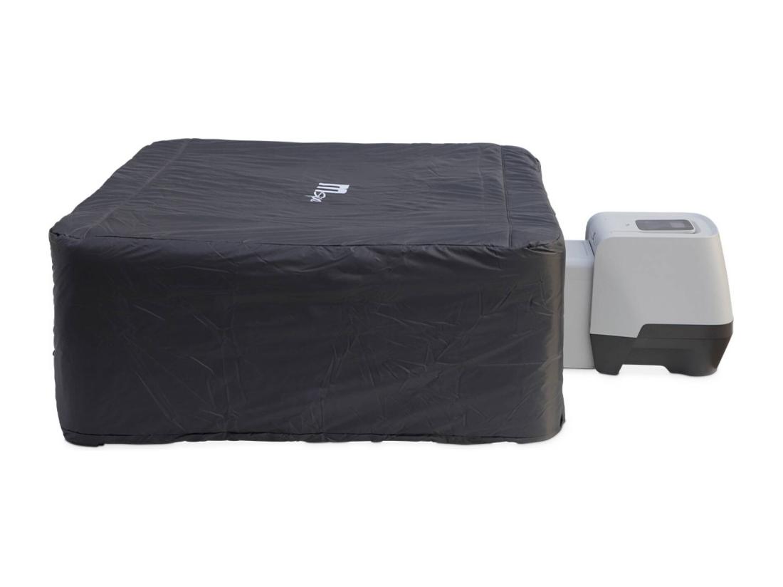 Vente Unique SPA Rigide OSLO MSPA 6 Personnes Gris. 4 Coussins. Bâche Incluse + Housse Thermique. Hydromassages Système