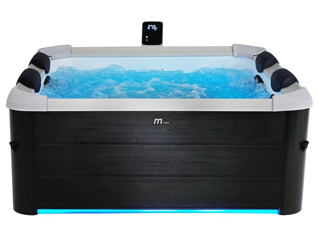 vente unique Spa semi-rigide MSpa 6 places gris anthracite avec LED et accessoires -128 jets - L160 x l160 x H65 cm - NAPUKA