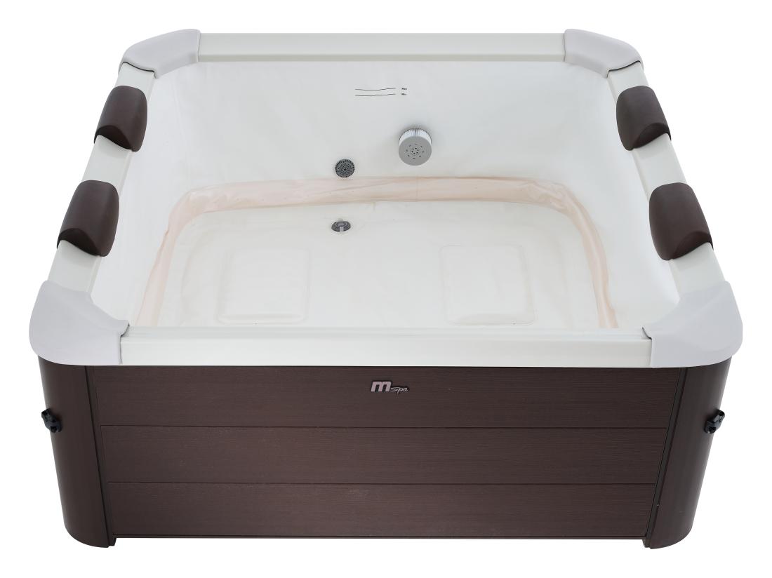 Vente Unique Spa Semi-rigide MSpa 6 Places Marron Avec Accessoires - 120 Jets - L160 X L160 X H65 Cm - MAKEMO