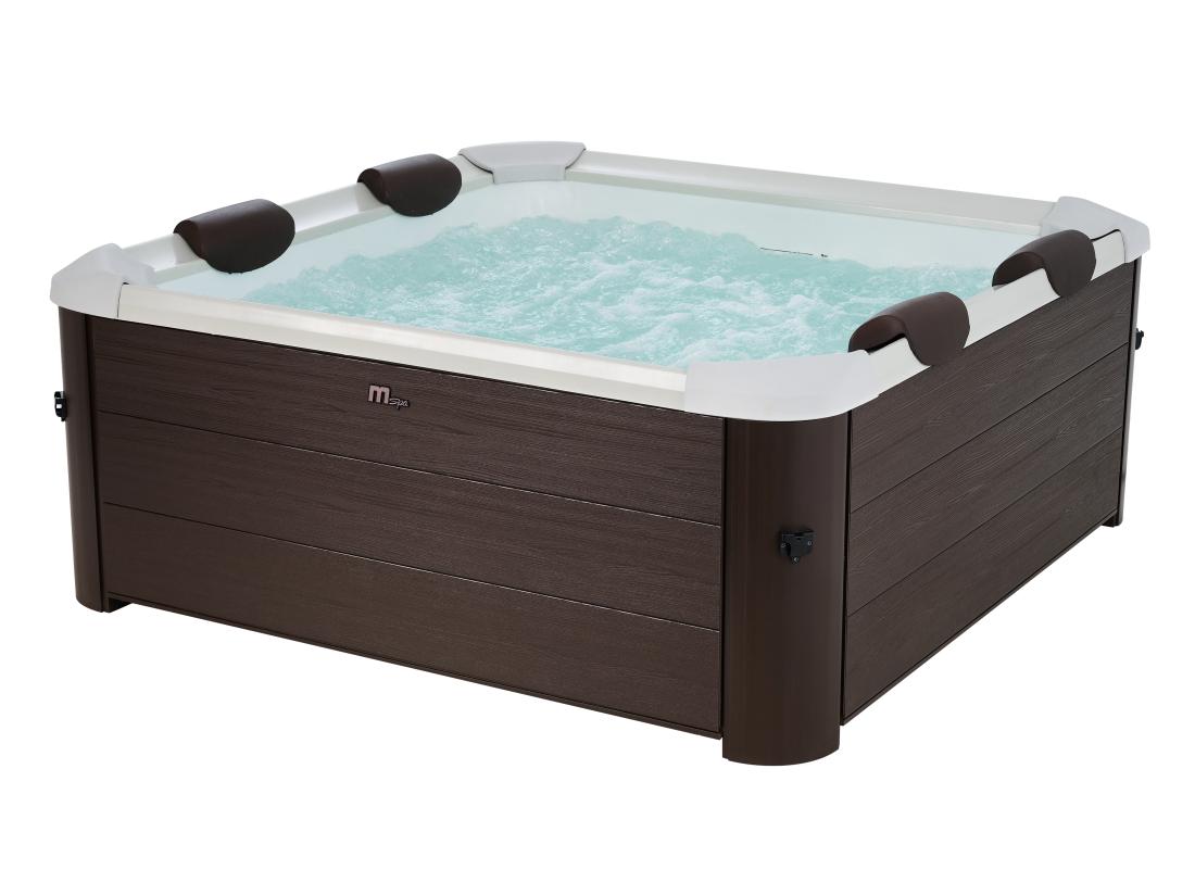 vente unique Spa semi-rigide MSpa 6 places marron avec accessoires - 120 jets - L160 x l160 x H65 cm - MAKEMO