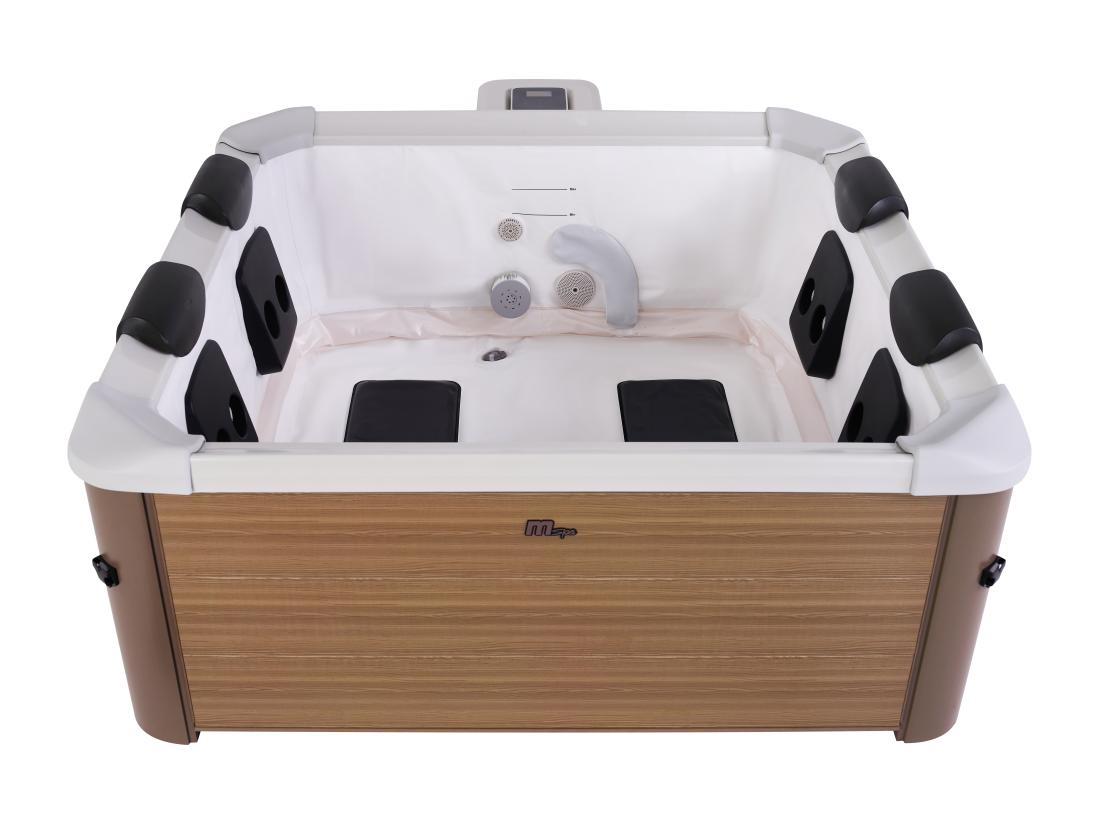 Vente Unique Spa Semi-rigide MSpa 6 Places Naturel Clair Avec LED Et Accessoires -128 Jets - L160 X L160 X H65 Cm - NAPUKA