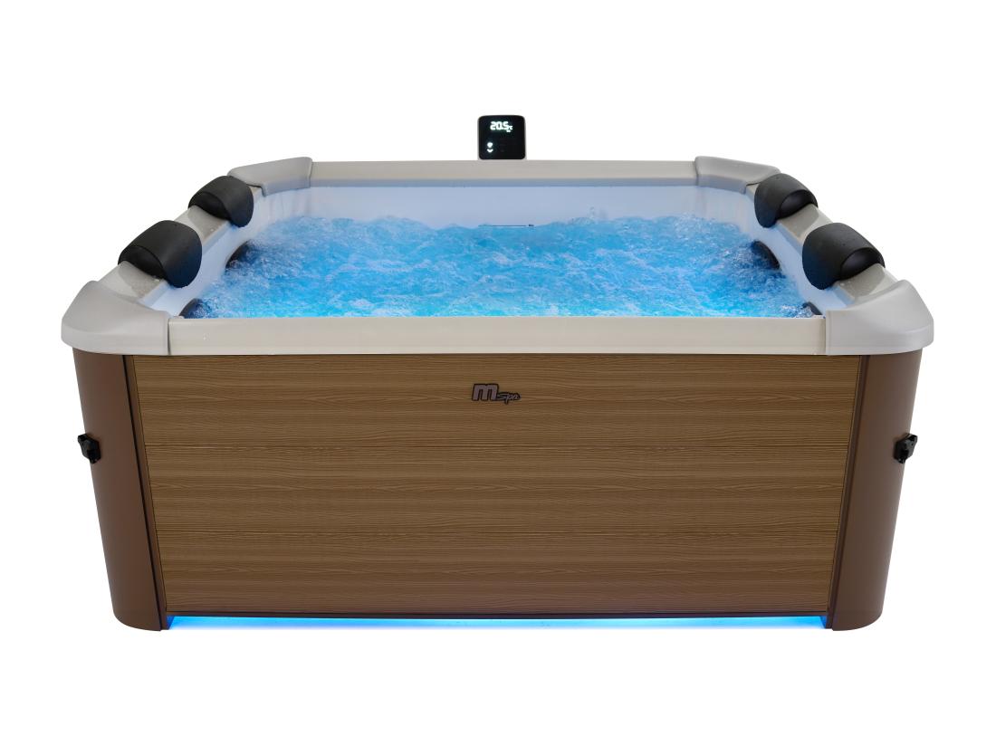 vente unique Spa semi-rigide MSpa 6 places naturel clair avec LED et accessoires -128 jets - L160 x l160 x H65 cm - NAPUKA